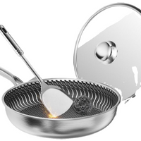 Multi-functional 316 Stainless Steel Pan: Non-stick, Oil-free and Smoke-free for All Kinds of Food