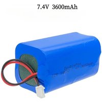 7.4V 18650 Lithium Ion Battery Pack 3600mAh 5200mAh Rechargeable with PCB Safety Protection for LED Light, Bluetooth Speaker