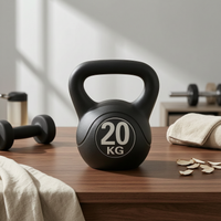 Kettlebell Integrated Handle Training Kettlebell Handled Weight Polished PE Shell Fitness Equipment Solid Body for Home Gym