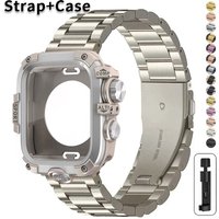 Metal Strap+Case for Apple Watch Ultra 3/2 49mm Series 11 10 46mm 42mm 9 8 7 45mm Alloy PC Protect Cover for Iwatch 6 SE3 5 44mm