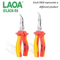 LAOA LA321639 LA321640 Insulated Bent Needle Nose Pliers 1000V Safety Electrician Tool For Electrical Work Home Repair