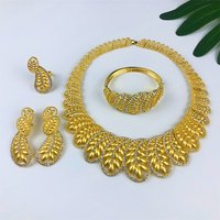 TITI Woman Jewelry Set Italian Gold Plated Big Necklace Bracelet Ring Luxury Hollow Out Round Pendant Banquet Party Favors