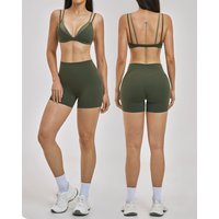 Ningyu Tracksuit 2-PCS Yoga Set Women Triangle Cup Underwear Thin Style No Steel Ring Sports Set Beautiful Back Thin Fitness Set