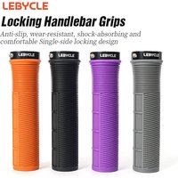 AliExpress LEBYCLE TPR Bicycle Grips Integrated Bike Handlebar Grips Aluminum Alloy Lock On Bike Handles Non-slip Cuffs Mountain Bike Part
