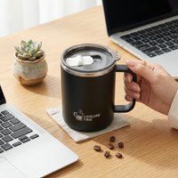Insulated Travel Coffee Mug with Handle 304 Stainless Steel Thermal Tumbler Leakproof Cup Dual Drink Lid Portable Drinkware