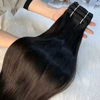 Extensions de cheveux humains brésiliens Remy lisses de 30 pouces, noirs naturels, pour femmes