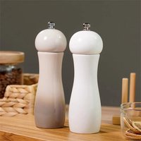 6" Wooden Manual Pepper With Adjustable Coarseness Salt And Pepper Mill Herb Grinder Spice Mill Multifunction Cruet Kitchen Tool