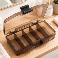 Portable 5-Compartment Fishing Tackle Box, Bait Hook Gear Tool Storage Case, Carp Fishing Accessory Holder Box