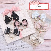 Accessories for Women Pearls Rhinestone Bow Hair Clips for Women Bowknot Handmade Baroque Lolita Party Jewelry Gifts Y2K Girl