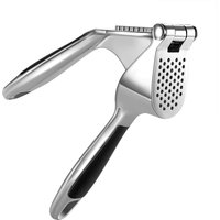 1PC Garlic Press Zinc Alloy Garlic Mincer Crusher with Ergonomic Soft Grip Handle Easy to Squeeze Clean