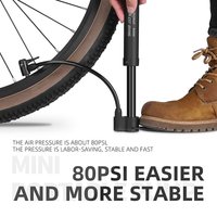 Bicycle Pump 80 PSI Bike Manual Air Pump Balloon Tire Inflator Schrader Valve Floor Pump Cycling Accesories