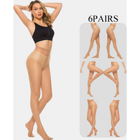 Six pack women's solid color ultra-thin skin penetrating fashion sexy silk stockings and pantyhose