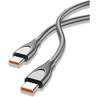 New 6A Fast Charging Cable Metal Spring Charging Cable For Xiaomi Huawei USB C to Type C PD 65W Charger for iPhone 16 Macbook
