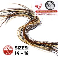 hand select 10fearhers pack 100%natural Whiting genetic rooster saddle fly tying hackle 12-14inches long hair extension feathers