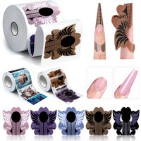 100/500pcs Nail Art Form French Acrylic UV Nail Gel Tips Extension Forms Nail Art Guide Mold Curl Stickers For Nail Building Gel