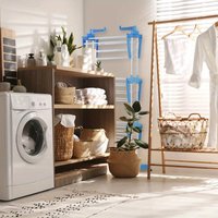 Clothes Drying Rack 4 Tier Foldable Airer Laundry Dryer Adjustable Stainless Steel Garment Laundry Racks Heavy Duty Removable Cl