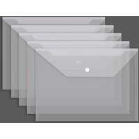 A4 Button File Bag Transparent Document Bag Student Test Paper Storage Office Data Contract Storage Folder Waterproof Snap Pouch