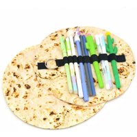 Food-Themed Canvas Pencil Bag – Fun Burrito Pancake Design, Uses for Kids, Teens & Creative Desk Organization