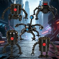 Popular Mechanical Style Robot Series Building Block set, Desktop Ornament for Collection, Multi-Shape Robot Figurine Decoration