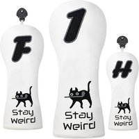 Black Cat Design Style Golf Club Covers for 1pc/3pcs Driver,Driver Headcover Suitable for Male And Female Outdoor Enthusiasts,