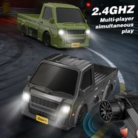 1:64 Handeld Racing Truck 2.4G Mini Exquisite Remote Control Model High Speed Drift Car with LED Lights Toys for Children Boys