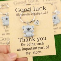 1/3/5pcs Cute Koala Heart Keychain Set Belt“Good luck”Good Luck Card Creative backpack pendants and everyday wear accessories,Su