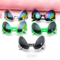 Alien Theme Party Accessory Set Green Glitter Ball Headband & Women and Men Sunglasses Rainbow Lenses Sun Glasses Funny Eyewear