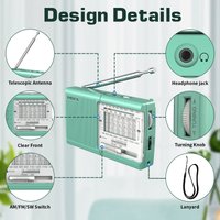 XHDATA D219 FM1-2/AM/SW1-9 11 Bands World Radio Receiver Fine Tuning Step High Sensitivity Pocket Size Walkman Digital Radio