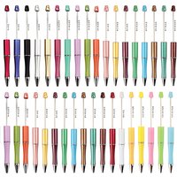 25 Pcs Beadable Pen Plastic Bead Ballpoint Pen Black Ink Beaded DIY Pens Cute Cool Pens for DIY Making Gift Kids Students