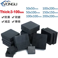 Industry Black Rubber Block Elastic Anti Slip Damping Gasket Shockproof Pad Rubber Sheets Damping Gasket Thickness 3-100mm