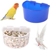 Parrot Bird Feeder Hamster Flat Bottom Feeding Cup Hanging Drinking Food Bowl Bird Cage Feeder Supplie 1Pc