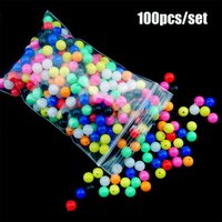 100pcs High Quality Round Stoppers PE Plastic Floats Balls Fishing Cross Beads Double Pearl Drill