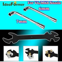 IdeaFormer 6mm 7mm Hexagonal wrench L-shaped Nozzle Wrench 5 IN 1 Wrench Stay 6mm for Ender 3 V6 MK8 MK10 Nozzle 3D Printer Part