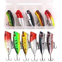 6pcs 6colors(opp bag)/5pcs 5color(with box) 6.5cm/10g Lure Floating Fishing Lures Pencil Bait Popper Top Water Artificial Baits