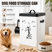 Airtight Metal Dog Food Storage Container with Scoop, Pet Food Bin for Dry Food, Large Capacity Dog Treat Dispenser, Pet Supplie