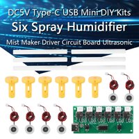 DC5V Six Spray Humidifier Module Type-C USB Mini DIY Kits Mist Maker and Driver Circuit Board Ultrasonic Atomizer