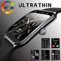 2026New Ultra Thin Smart Watch men 1.96" AMOLED 360*360 HD Pixel Display Always Show Time Call Reminder Smartwatch Ladies