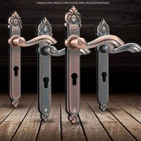 Narrow Antique Anti-theft Entrance Garden Gate Lock Plate Stainless Steel Anti-explosion Security Bronze Lock Handle