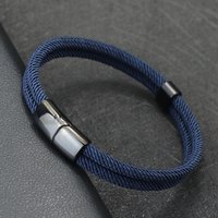 Noter New Bracelet Men Bilayer 4mm Grade A Milan Rope Braslet Bangle Lucky Red Thread Braclet Stainless Steel Jewelry Armbanden