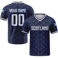 Personalized Scotland Soccer Jersey Custom Name Number V-neck Football National Team Shirt for Men Youth Women