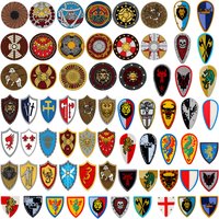 MOC Medieval Shield Building Block Castle Knight Soldiers Figures Military Weapons Accessories Print Shield Toy Gift DF003