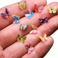 10/30/50Pcs Tiny Resin Butterflies Miniatures, Fairy Garden Home Ornament Accessories, Mini Micro Landscape DIY Craft Decoration