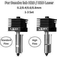 H2D/P2S Hotend Kit For Bambu Lab A1/A1 Mini Fast Speed Hot End Assembly 0.2/0.4/0.6/0.8mm Hardened steel Nozzle 3D Printer Parts