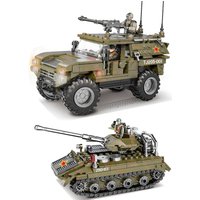 Mengshi Two-Axis Armored Vehicle Main Battle Tank Anti-Air Rocket Assembly Toy Plastic Model Kit Unisex Children Adult