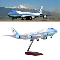 B747 Air Force One 1/150 Scale Model 47cm Die-Cast Resin with LED Lights And Wheels for Decoration Or Gifts