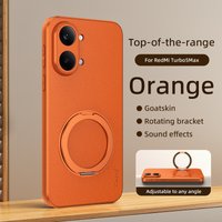 Case For POCO X8 Pro Max Goatskin Skin Magnetic Wireless Charging Holder Cover For Redmi Turbo 5 Max PU Leather Shockproof Shell