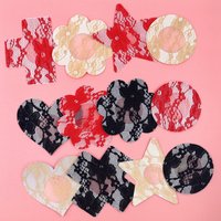 Wedding Bra Breast Patch Breathable New Sexy Women Semi Transparent Jacquard Lace Nipples Cover Invisible Disposable Chest Patch