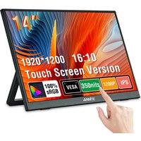 Anmite 14 Inch Touch Screen Portable Monitor Non-touch optional 16:10 400cd/m2 Gaming Display For XBox PS4/5 Switch Loptop
