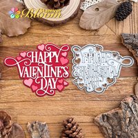 Original Lovely Valentines Day with Loves Words Title HAPPY VALENTINES DAY Metal Cutting Dies Scrapbooking Decorative Embossing