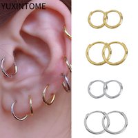 925 Sterling Silver Ear Needle Minimalist 6mm/8mm/10mm Hoop Earrings for Women Fashion Round Earrings Fine Jewelry Accessories
